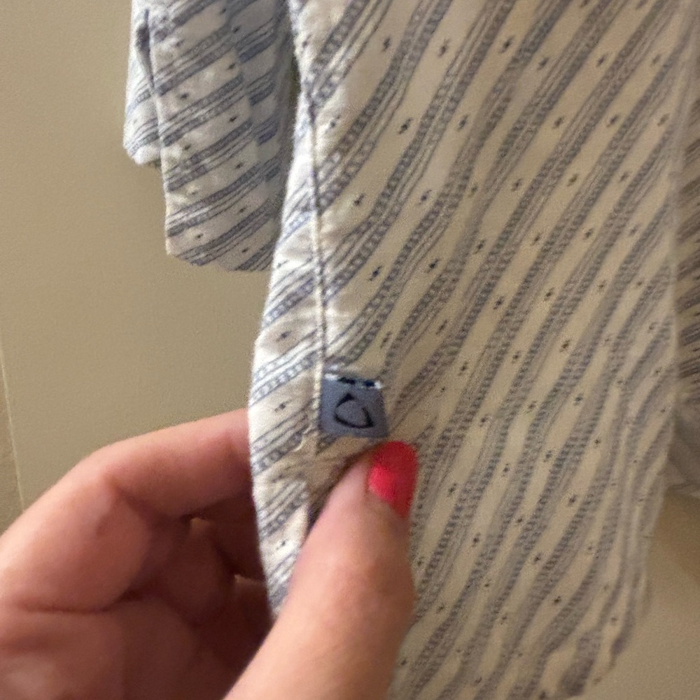Liz Claiborne Blue and White Linen Blend Tunic - Picture 4 of 4